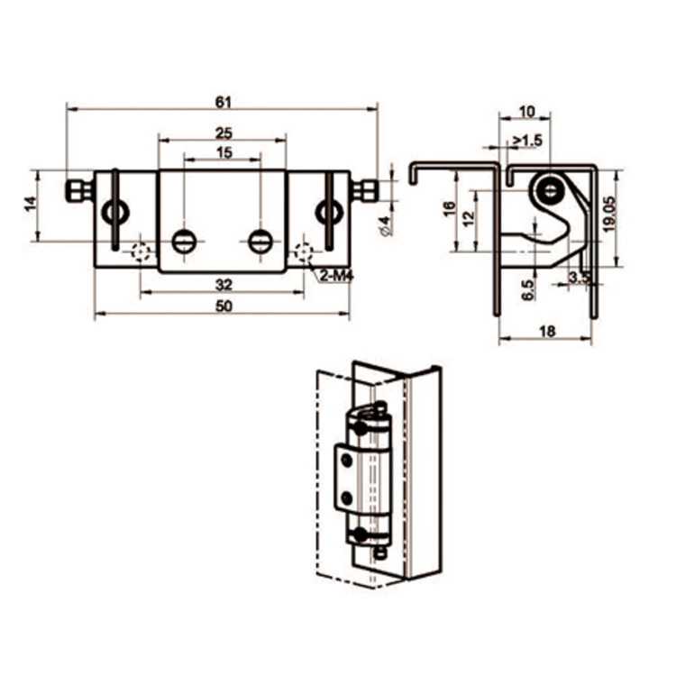 Bayonet Built-In Hinge-B2101-5
