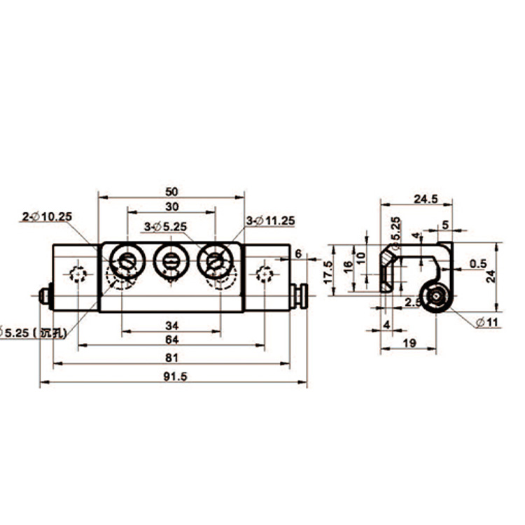 Stainless Steel Built-In Hinge-B2104-5