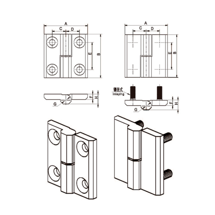 Flush-Mounted Detachable Hinge-B2207