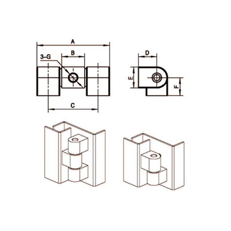 Frame Door Ladder Installation Hinge-B2209