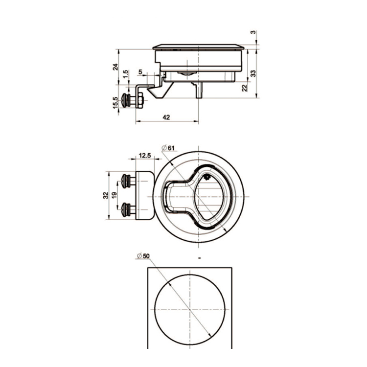 Panel Type Lifting Handle Tongue Lock-A7846