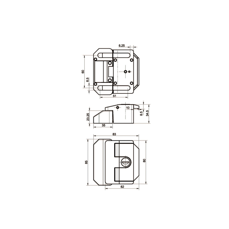 Profile Frame Exterior Tongue Lock-A7872