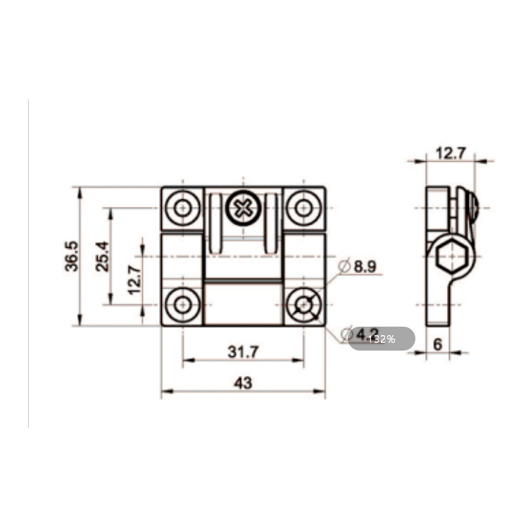 Plastic Adjustable Damping Hinge-B2215