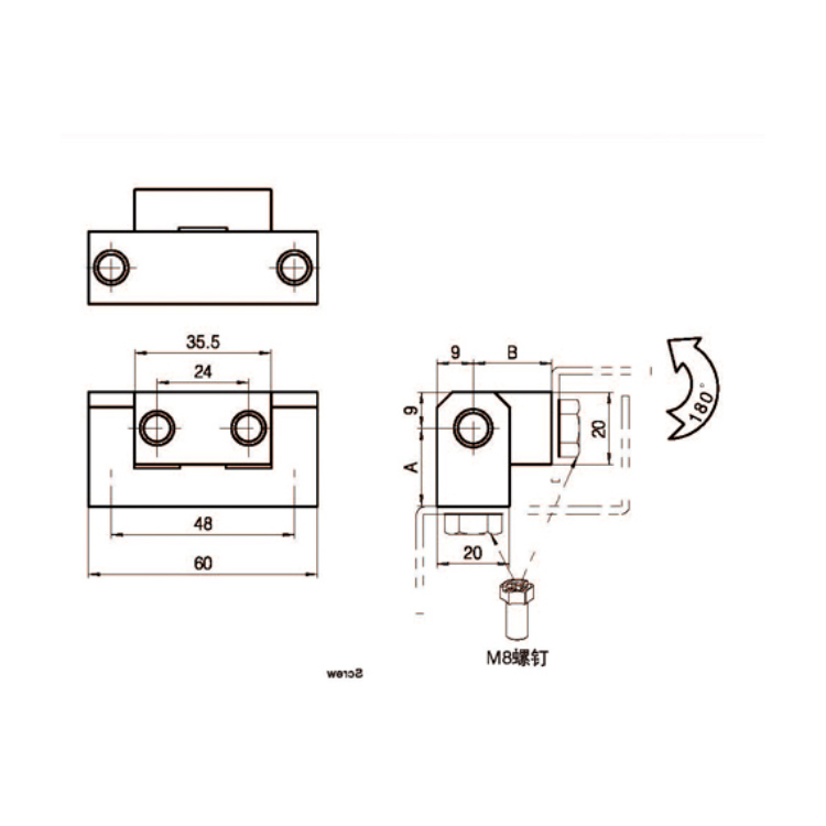 Right-Angle Stepped Mounting Hinge-B2219-1;2