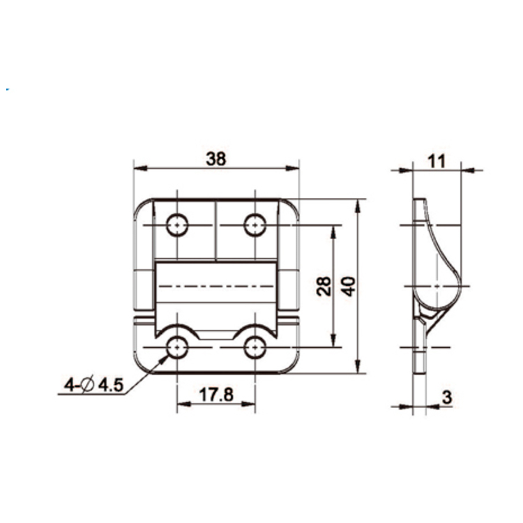 Flat Mounted Damping Hinge-B2222-3;4