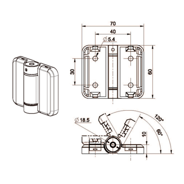 Flat-Mounted Positioning Hinge-B2233-1