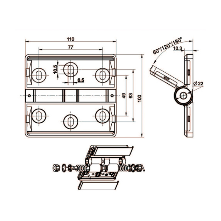 Flat-Mounted Positioning Hinge-B2233-2