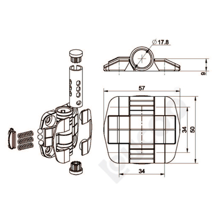 Paper Mounted Pom Positioning Hinge-B2233-3