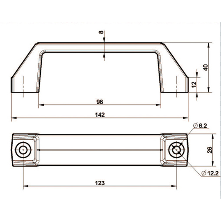 Through-Hole Plastic Upright Handle-E5104