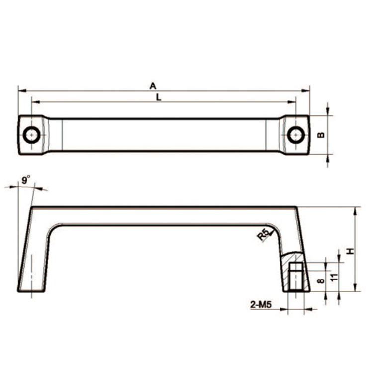 Screw Hole Type Upright Handle-E5107-1