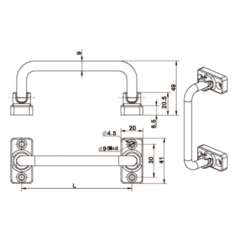 Through-Hole Folding Handle-E5201-3