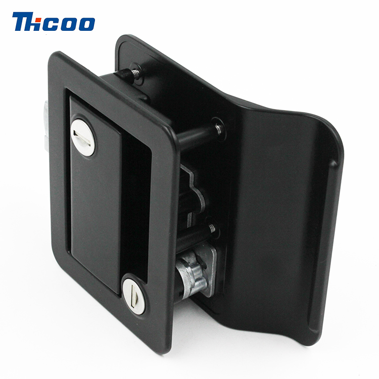 Double-Opening Tongue Lock For Motorhome, Black-A7902-1112
