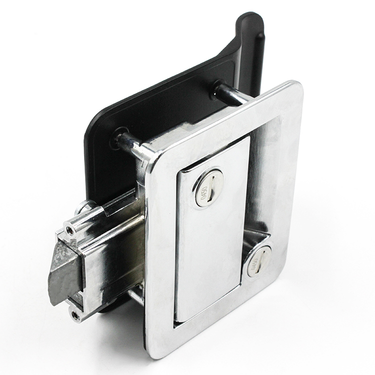 Interior And Exterior Double-Opening Tongue Locks For Motorhomes, Chrome-Plated-A7902-1116