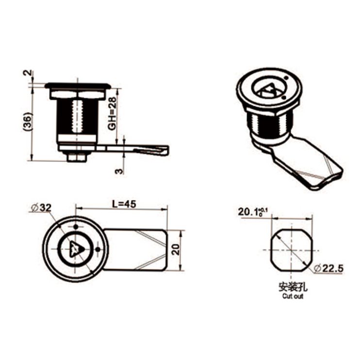 Tool Type Cam Lock-A6014