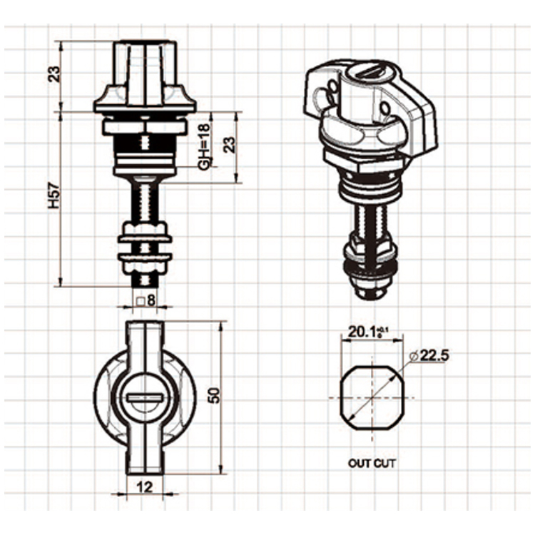 Wing-Shaped Handle Padlock Type Adjustable Turn Tongue Lock-A6073