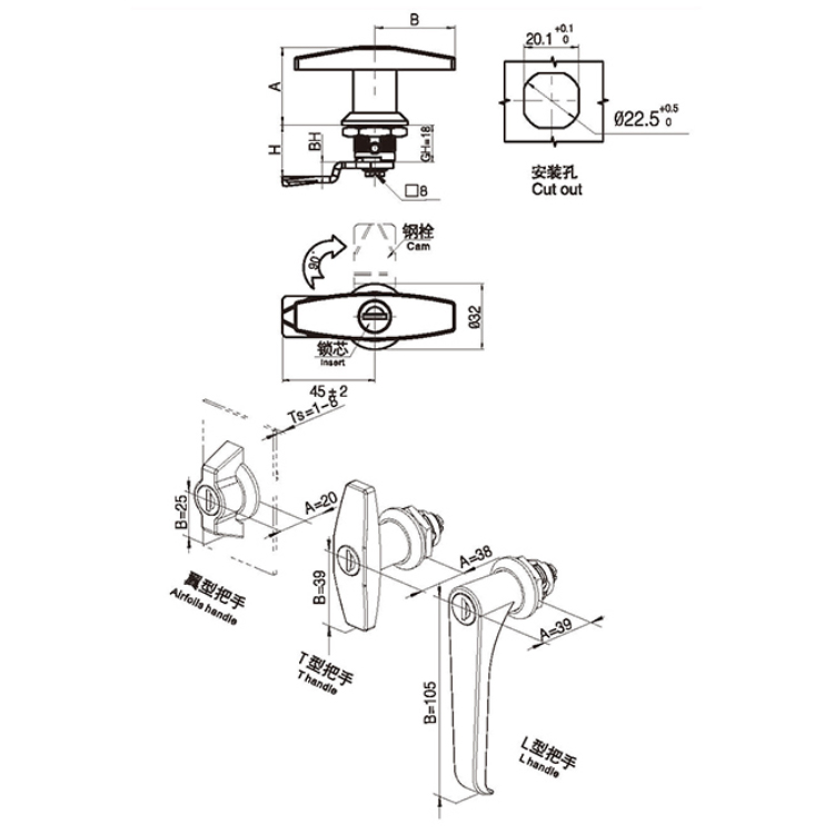 Wing Handle Type Cam Lock-A6091