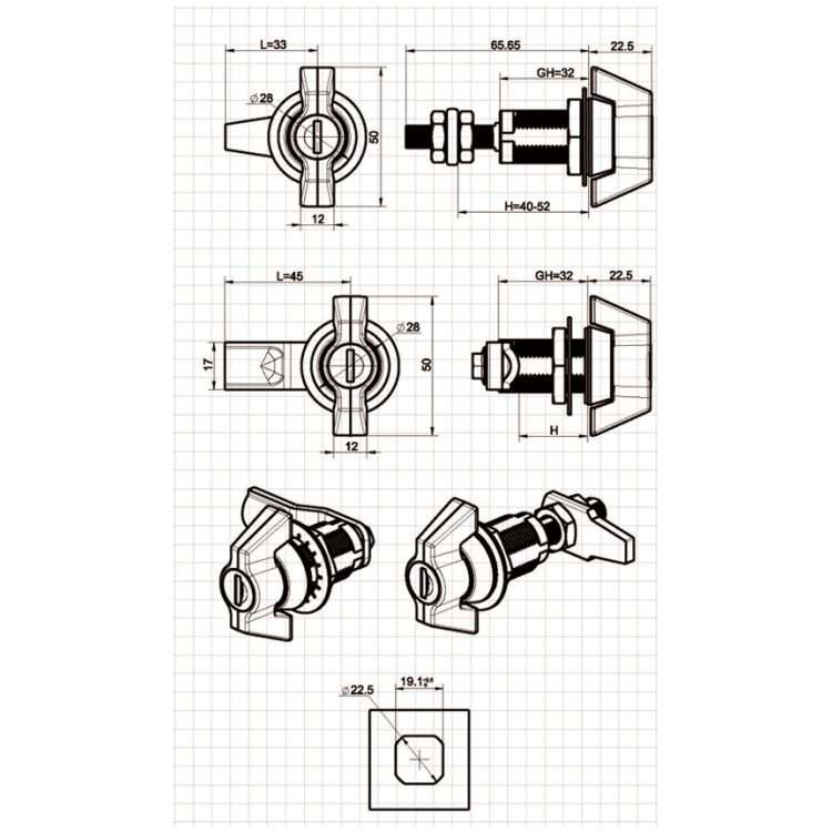 Wing Handle Compression Lock-A6373