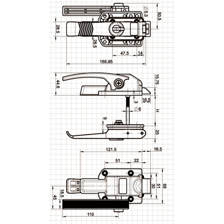 Inner And Outer Door Retractable Tongue Lock-A6381